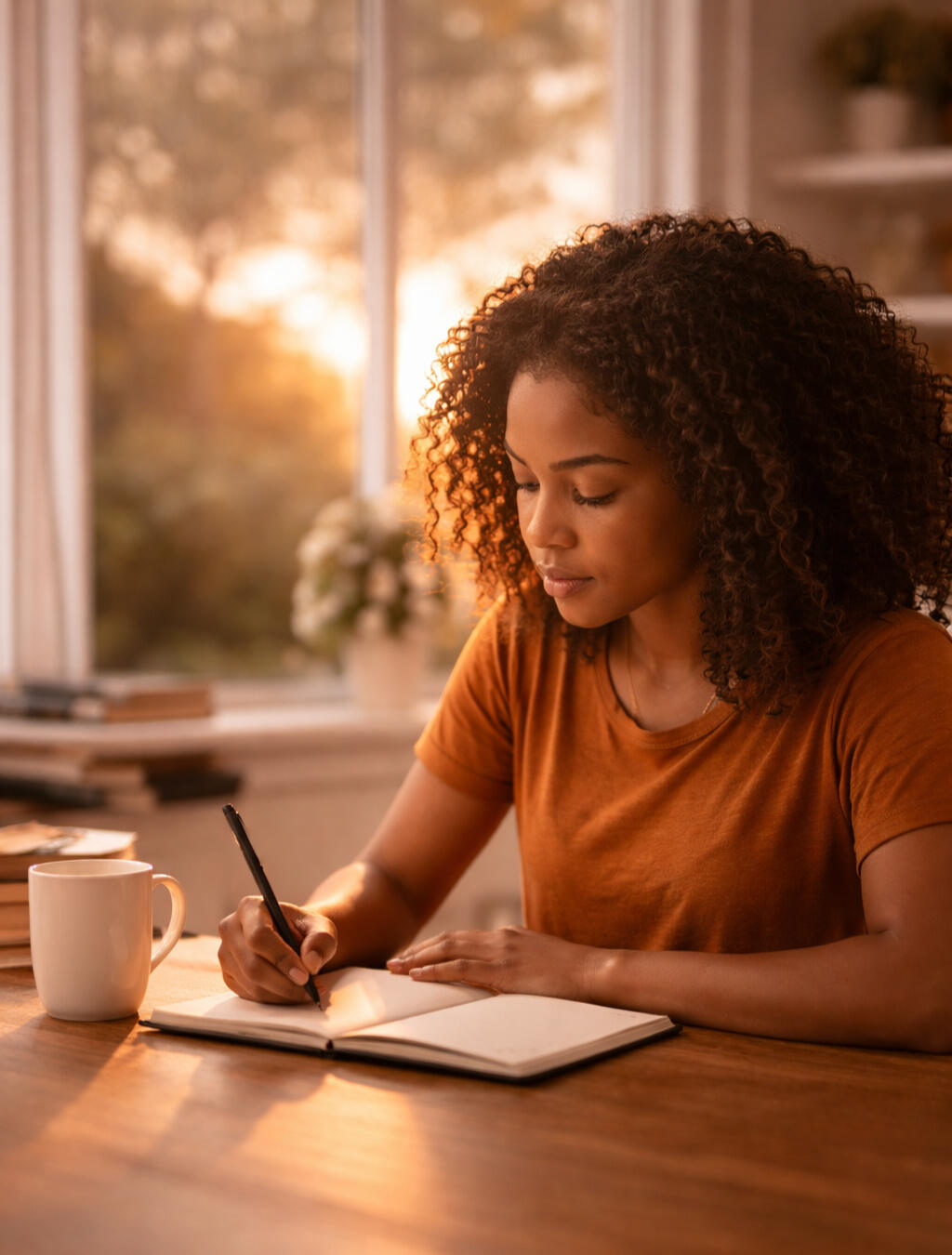 girl writing in a book